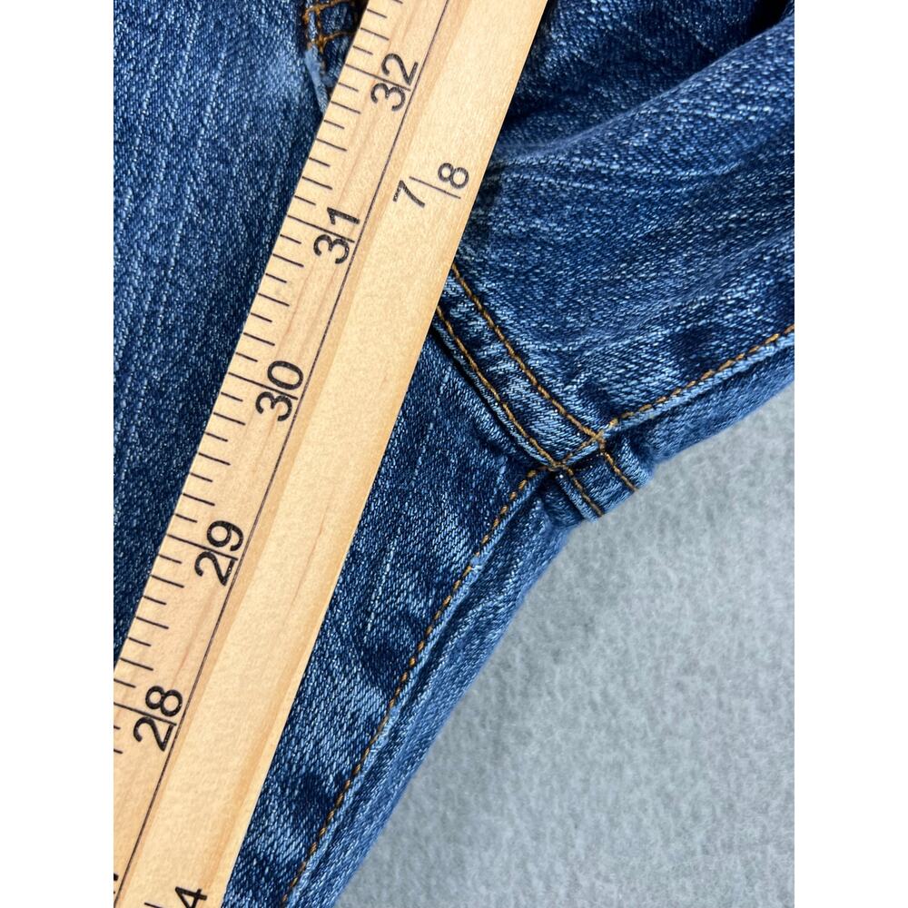 Lucky Brand Dungarees Jeans 33x30 Blue Distressed Bootcut Y2K Style - Picture 5 of 8